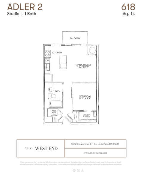 a floor plan of a unit with a bedroom and a bathroom